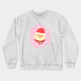 Retro vintage pink Santa Claus with vintage flower Crewneck Sweatshirt